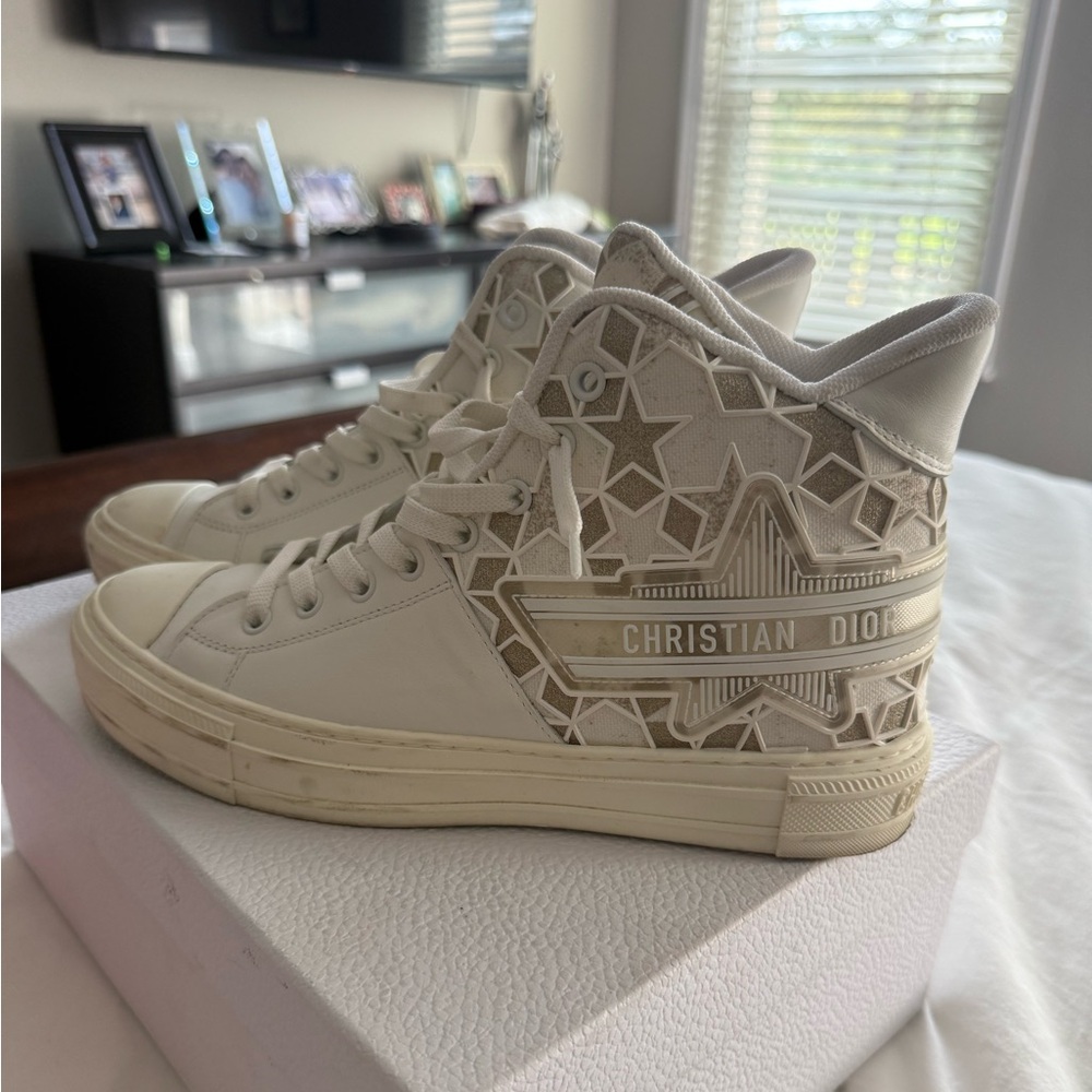 Christian Dior Walk N Dior Star Wedge Sneakers White